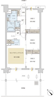 プレサンス ロジェ 武蔵浦和 間取り Egタイプ