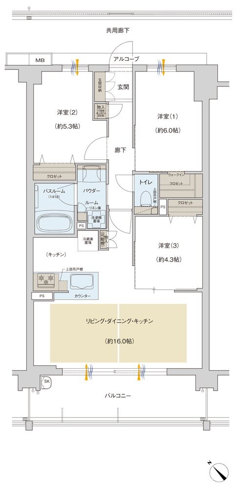 プレサンス ロジェ 武蔵浦和 間取り D2タイプ menu1