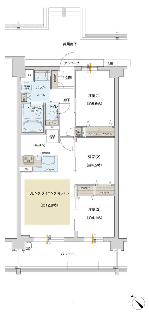 プレサンス ロジェ 武蔵浦和 間取り Eタイプ