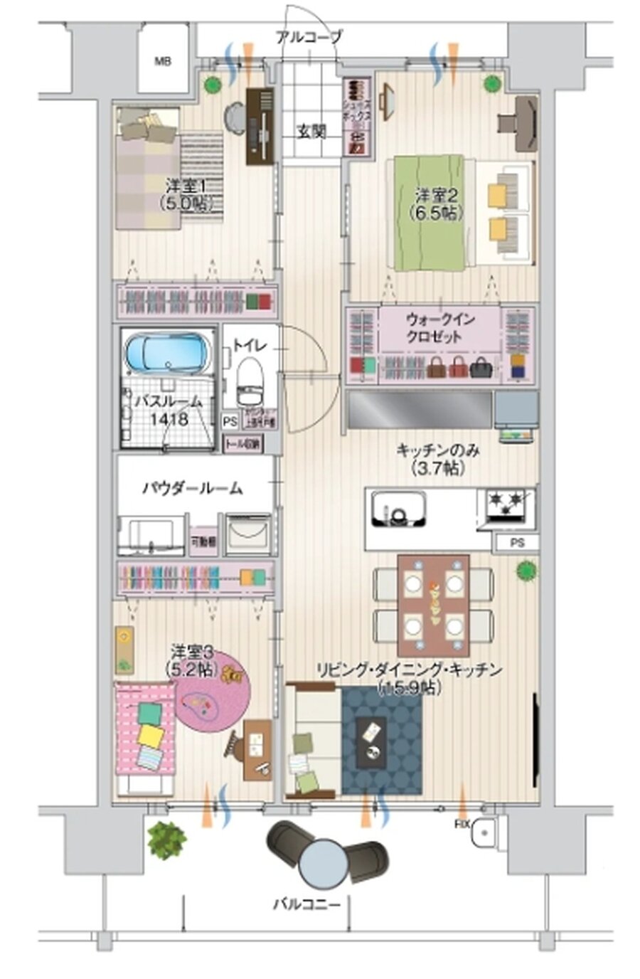 アルファステイツ下松桜町 間取り C type