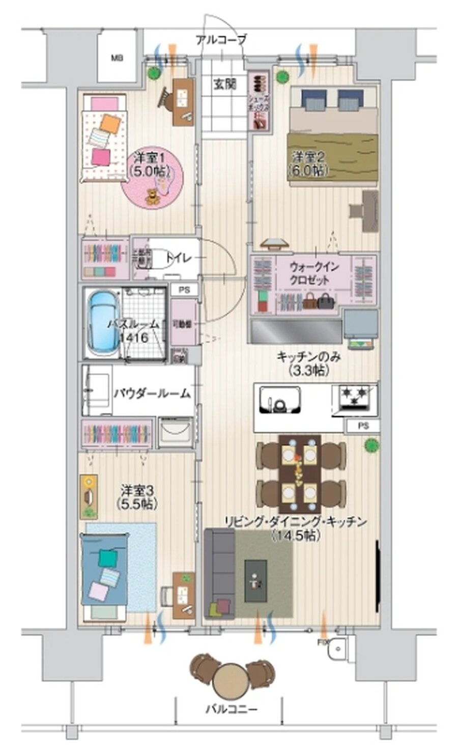 アルファステイツ下松桜町 間取り E type