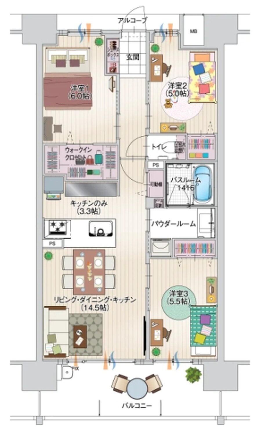 アルファステイツ下松桜町 間取り F type
