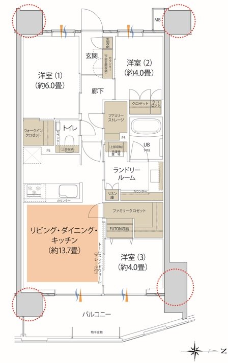 イニシア武蔵小杉御殿町 間取り D-L type