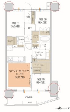 イニシア武蔵小杉御殿町 間取り D-L type