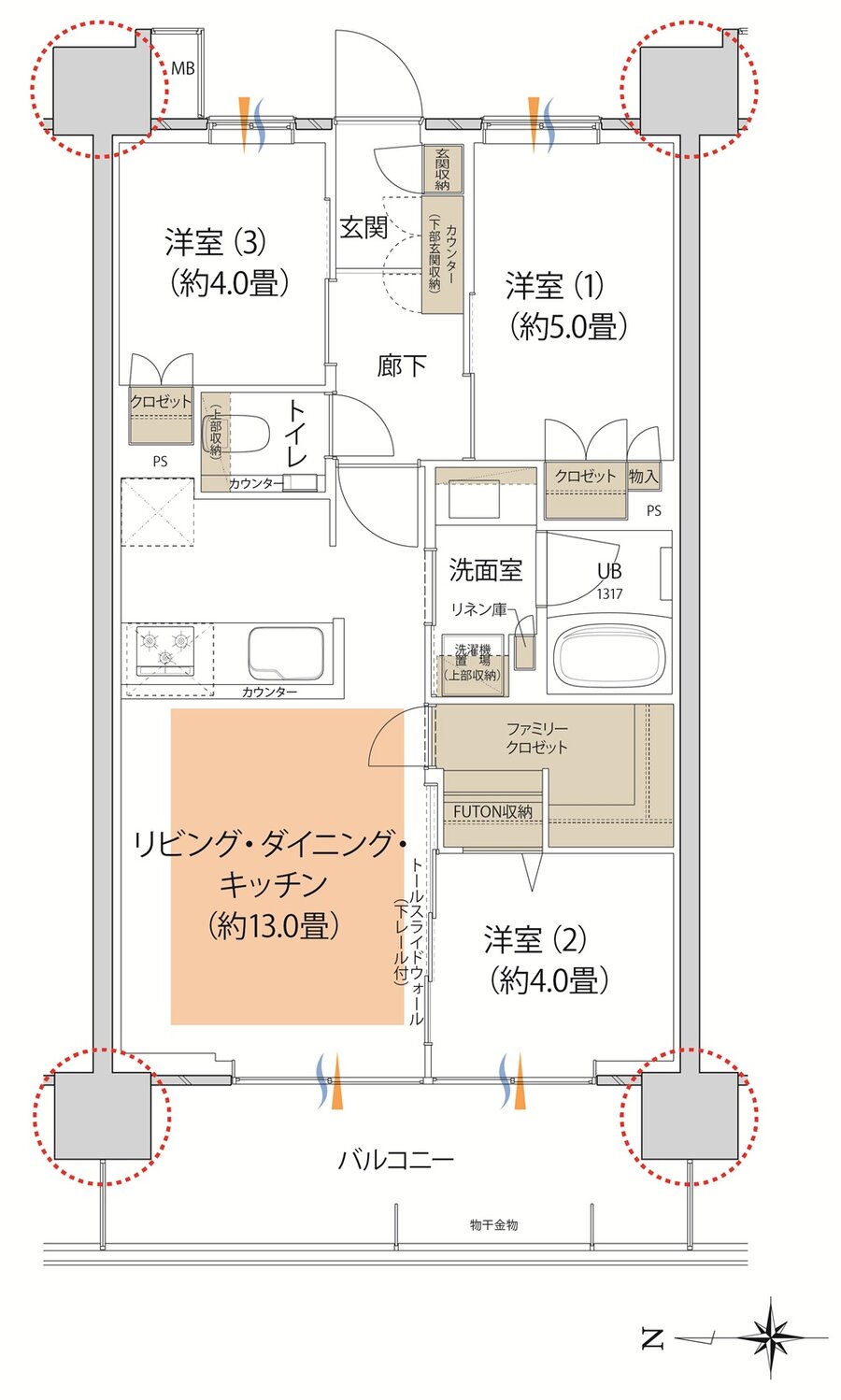 イニシア武蔵小杉御殿町 間取り B2 type