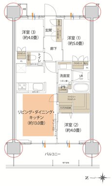 イニシア武蔵小杉御殿町 間取り B2 type
