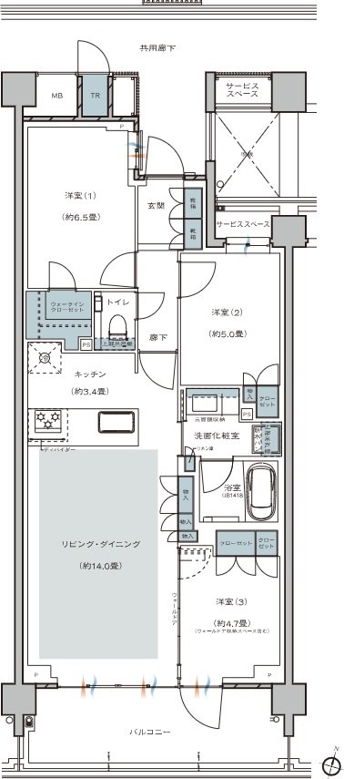 プラウド美しが丘ヒルサイド 間取り F type