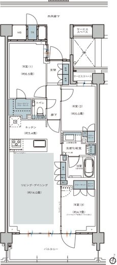 プラウド美しが丘ヒルサイド 間取り F type