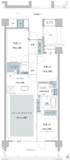 プラウド美しが丘ヒルサイド 間取り H type