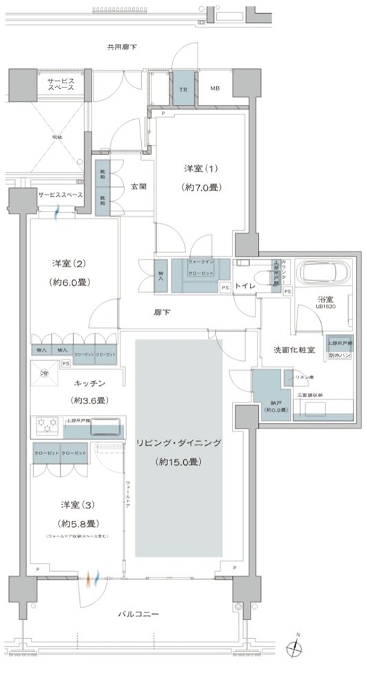 プラウド美しが丘ヒルサイド 間取り O type