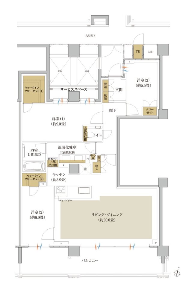 プラウド美しが丘ヒルサイド 間取り M type