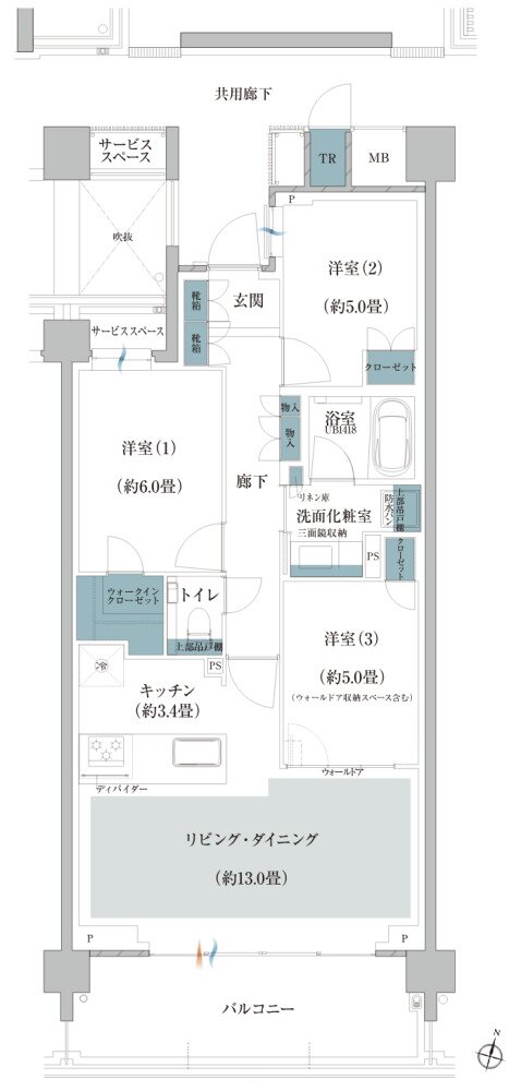 プラウド美しが丘ヒルサイド 間取り I type