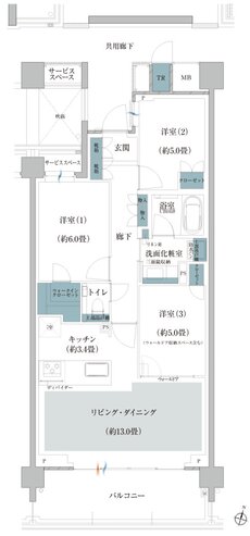 プラウド美しが丘ヒルサイド 間取り I type
