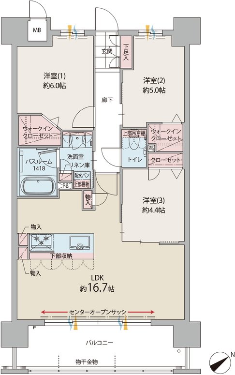 ファーネスト郡元レジデンス 間取り B type