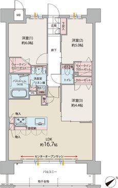 ファーネスト郡元レジデンス 間取り B type