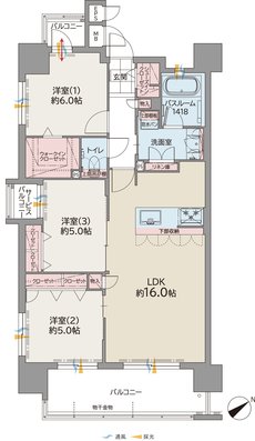 ファーネスト郡元レジデンス 間取り A type