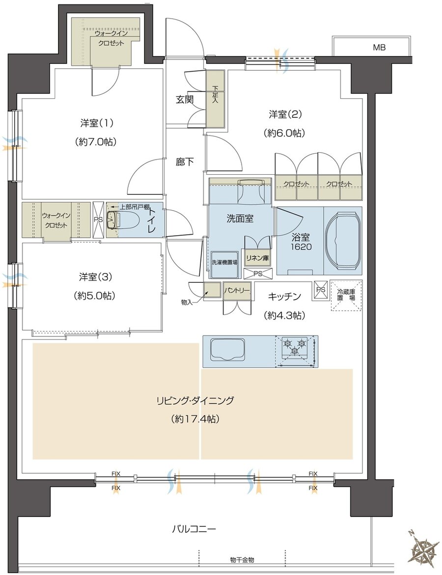 鶴瀬駅前 TWIN FLAG PROJECT 間取り 【ACCEZ】A type