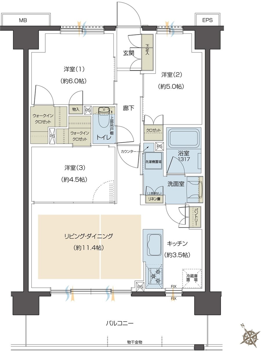 鶴瀬駅前 TWIN FLAG PROJECT 間取り 【ACCEZ】B type