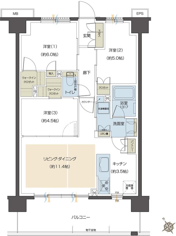 鶴瀬駅前 TWIN FLAG PROJECT 間取り 【ACCEZ】B type