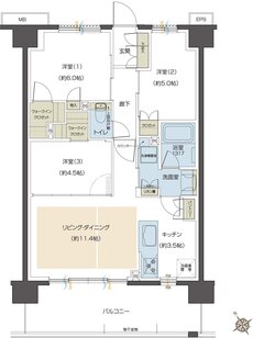 鶴瀬駅前 TWIN FLAG PROJECT 間取り 【ACCEZ】B type