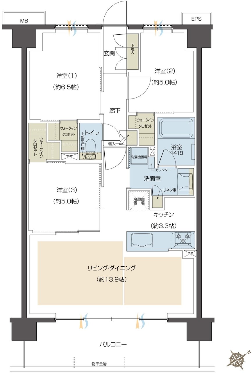 鶴瀬駅前 TWIN FLAG PROJECT 間取り 【SOLEIZ】E type