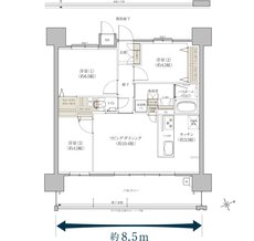 ロイヤルシティビュー上天満 間取り Bタイプ