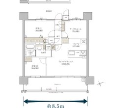 ロイヤルシティビュー上天満 間取り Cタイプ