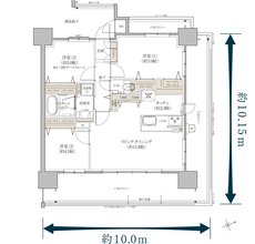 ロイヤルシティビュー上天満 間取り Dタイプ