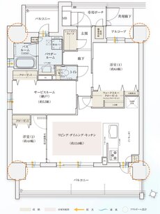 エステムコート御堂筋あびこIIフェアリー 間取り Aタイプ