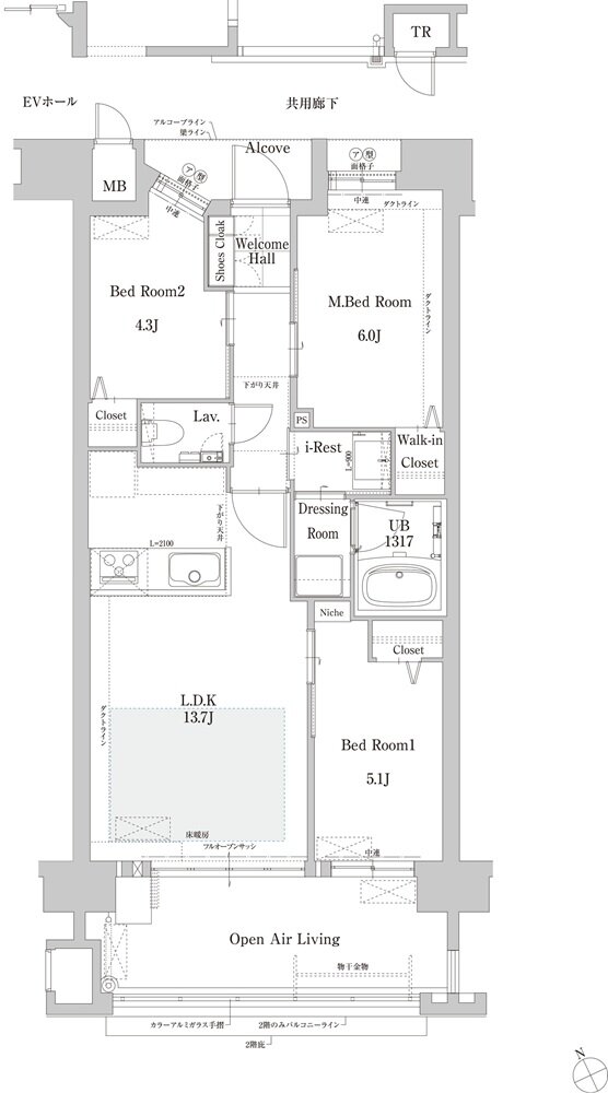 アーティックス若松駅ソルディア 間取り B-TYPE