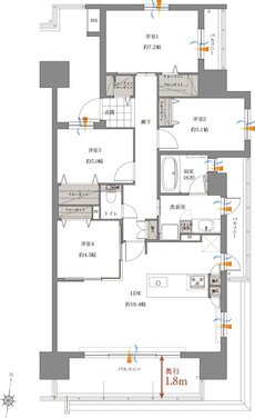 レクシア熊本 ザ・コア 間取り H type