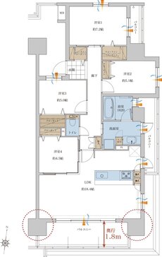 レクシア熊本ザ・コア 間取り H type