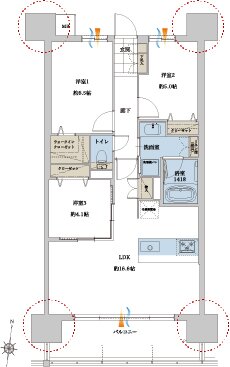 レクシア熊本ザ・コア 間取り C type【第1期2次先着順】