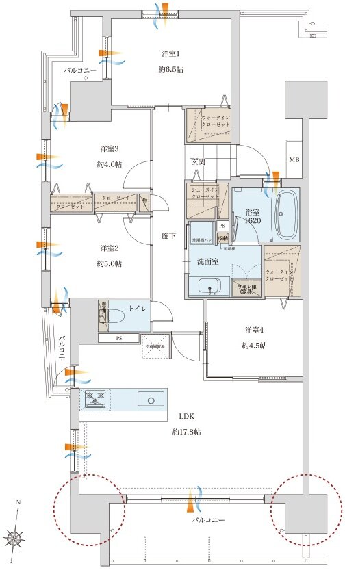 レクシア熊本ザ・コア 間取り A type