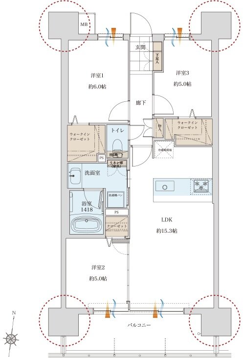レクシア熊本ザ・コア 間取り G type【先着順】