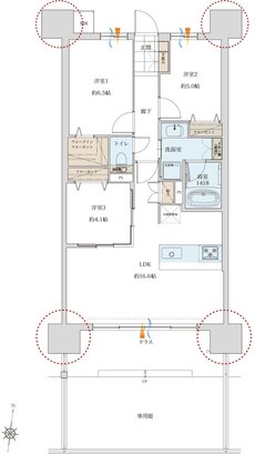 レクシア熊本ザ・コア 間取り C1 type【先着順】