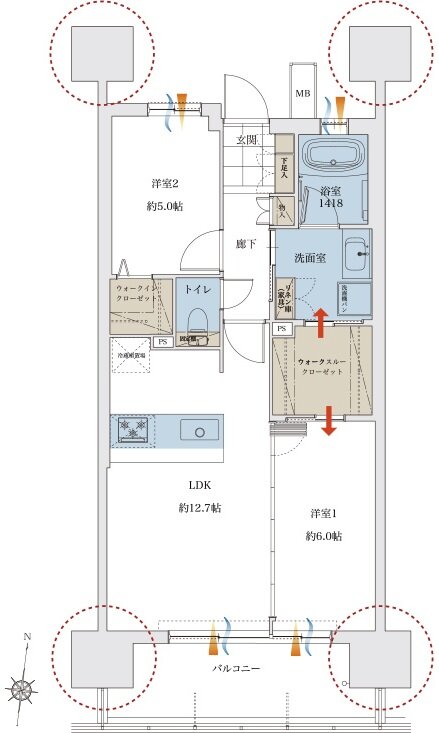 レクシア熊本ザ・コア 間取り F type【先着順】