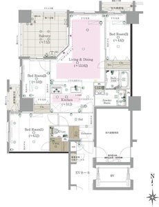 CLUB THE.HOUSE大橋テラス 間取り Aタイプ