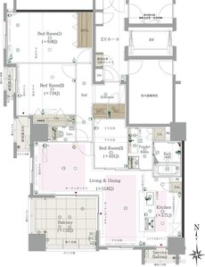 CLUB THE.HOUSE大橋テラス 間取り Bタイプ