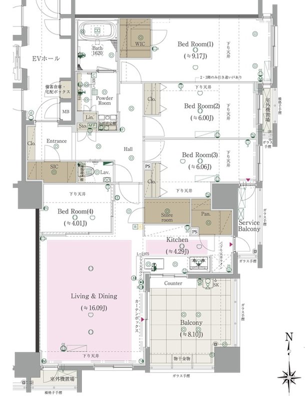 CLUB THE.HOUSE大橋テラス 間取り Cタイプ