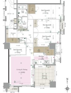 CLUB THE.HOUSE大橋テラス 間取り Cタイプ