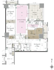 CLUB THE.HOUSE大橋テラス 間取り Dタイプ