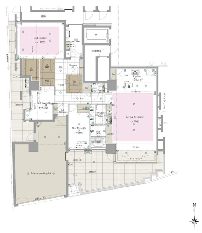 CLUB THE.HOUSE大橋テラス 間取り Eタイプ