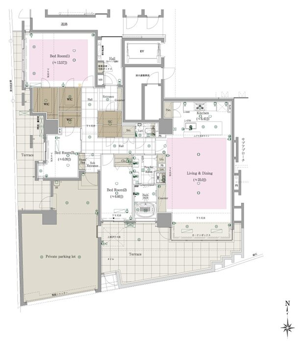 CLUB THE.HOUSE大橋テラス 間取り Eタイプ