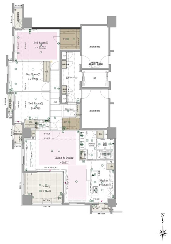 CLUB THE.HOUSE大橋テラス 間取り Gタイプ