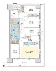 デュオヒルズ水賀池公園ヴェリテ 間取り N TYPE（South Court）