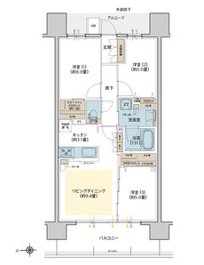 デュオヒルズ水賀池公園ヴェリテ 間取り C TYPE（West Court）