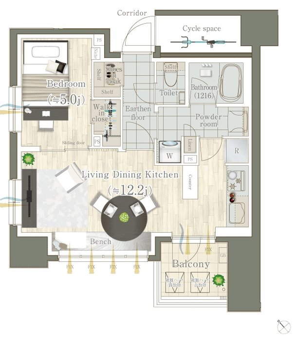 レ・ジェイド目黒 間取り D type