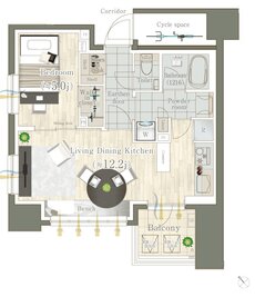 レ・ジェイド目黒 間取り D type