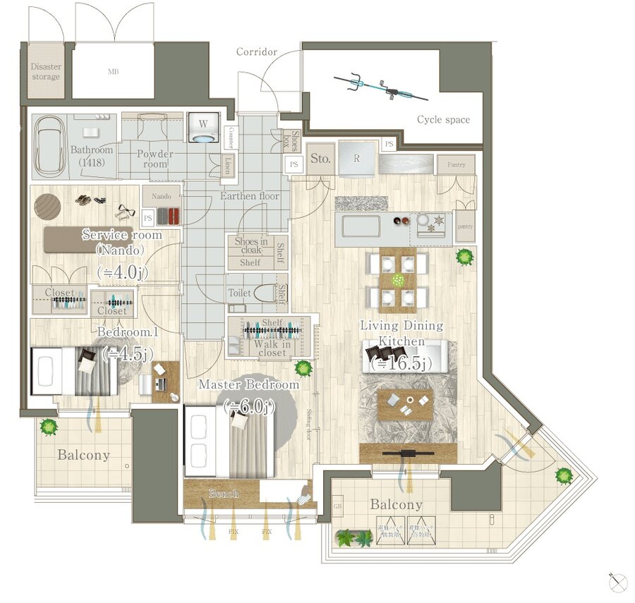 レ・ジェイド目黒 間取り H type